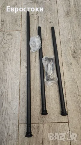 INFLATION Корнизи за външни пердета 76 до 116 см - диаметър 1,6 см. Регулируем матово черен корниз , снимка 7 - Пердета и завеси - 49594471