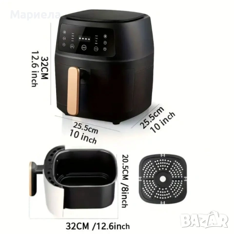 Фритюрник с горещ въздух дигитален 2400 W 8 литра XXXL Еър Фраер, снимка 2 - Фритюрници - 53095353