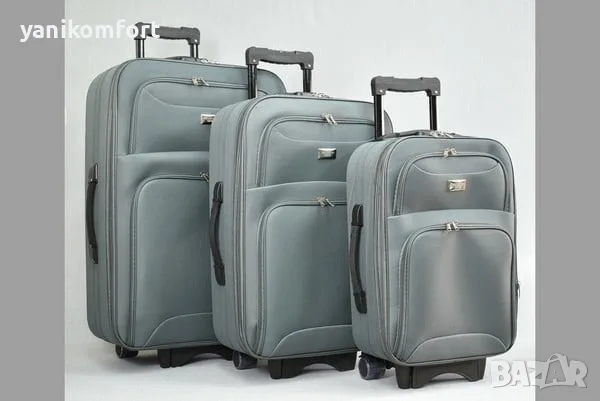 Комплект текстилни куфари 3 броя, снимка 14 - Куфари - 56200148
