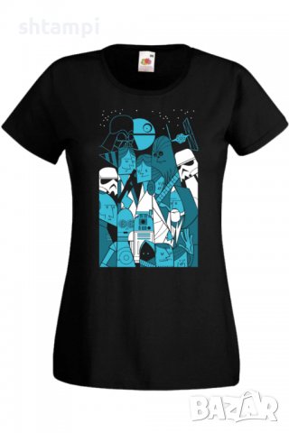 Дамска тениска Star Wars characters,Филм,Игра,superhero,Изненада,Подарък,Повод,, снимка 2 - Тениски - 37728740