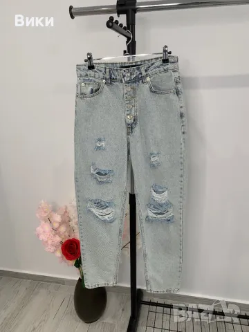 Дънки МОМ висока талия, снимка 6 - Дънки - 49386382