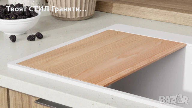 Бяла Кухненска Мивка от гранит Осло 80 XXL Top 780 x 500 mm, снимка 4 - Мивки - 50710137