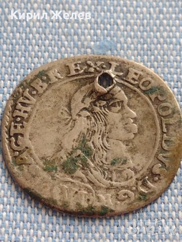 Сребърна монета 6 кройцера 1671г. Леополд първи Кремниц Унгария 12217