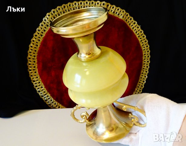 Бронзова ваза,амфора,оникс 1 кг.,позлата. , снимка 8 - Вази - 34181874