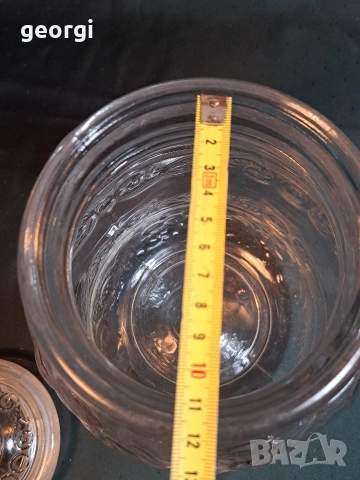 ретро италиански релефен стъклен буркан 5 литра 34/3, снимка 9 - Аксесоари за кухня - 53932663