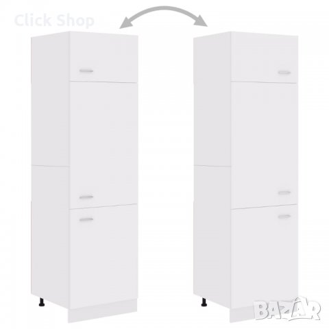 Шкаф за хладилник, бял, 60x57x207 см, ПДЧ, снимка 3 - Шкафове - 38662029