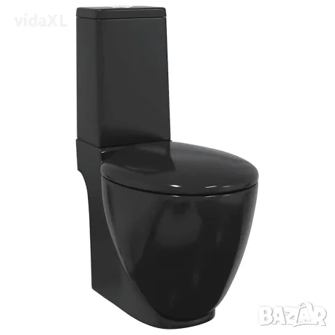 vidaXL Керамична тоалетна задно оттичане черна(SKU: 140298)