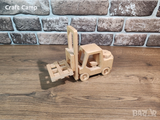 Дървен модел на Мотокар / Електрокар / Товарач – Craft Camp, снимка 6 - Коли, камиони, мотори, писти - 52738575