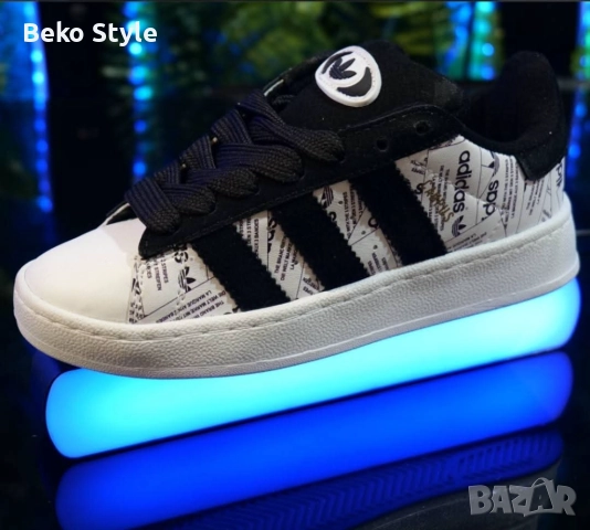 Дамски кецове Adidas Campus цвят бяло с черно, снимка 3 - Кецове - 52125744