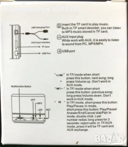 WSTER WS-822,мини FM радио,TF/USB слот, Черен,тонколонка,МР3, снимка 5 - Друга електроника - 48104305
