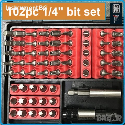 Комплект накрайници FORCE 1/4" / 102 части, снимка 3 - Винтоверти - 32006931