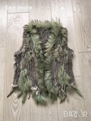 Елек естествен косъм лисица и заек С/М 2 модела, снимка 10 - Елеци - 52436934