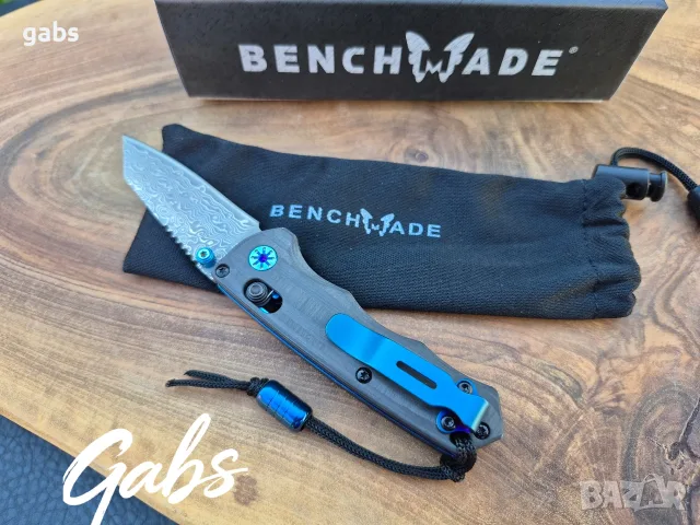 Сгъваем нож Benchmade Full Immunity 290-241 Gold Class,CPM Damaskus,Carbon, снимка 8 - Ножове - 55742947