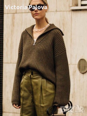 Тренд поло с цип, снимка 9 - Блузи с дълъг ръкав и пуловери - 30757635