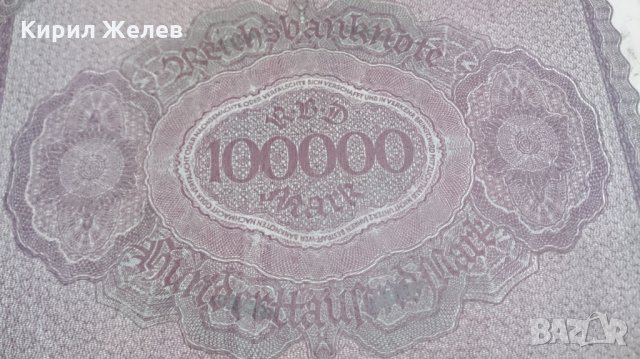 Банкнота 100 000 райх марки 1923година - 14715, снимка 7 - Нумизматика и бонистика - 29089370