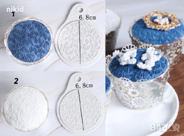 фини ситни листенца / рози силиконов молд кръг дантела за гъмпейст украса декор