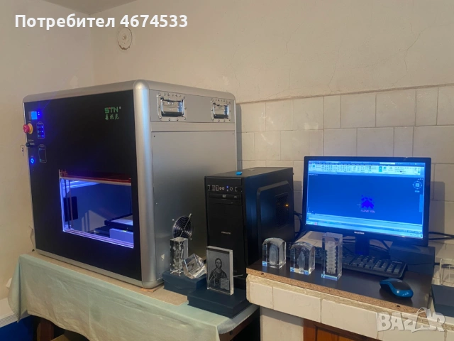 ПРОДАВАМ ГОТОВ БИЗНЕС – 3D гравиране в кристал и 2D гравиране върху стъкло, снимка 3 - Друго търговско оборудване - 54009023