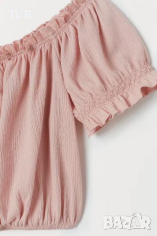 Розова блуза с голи рамене H&M, снимка 2 - Тениски - 37429598
