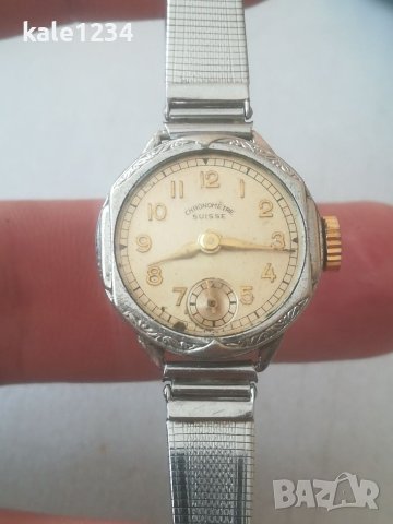 Дамски часовник Chronometre Suisse. DRGM - Germany. Vintage watch. Гривна. Механичен механизъм. , снимка 14 - Гривна - 40602025