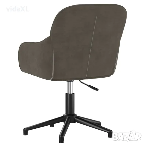 vidaXL Въртящ се офис стол, тъмносив, кадифе, снимка 5 - Столове за офис - 56147121