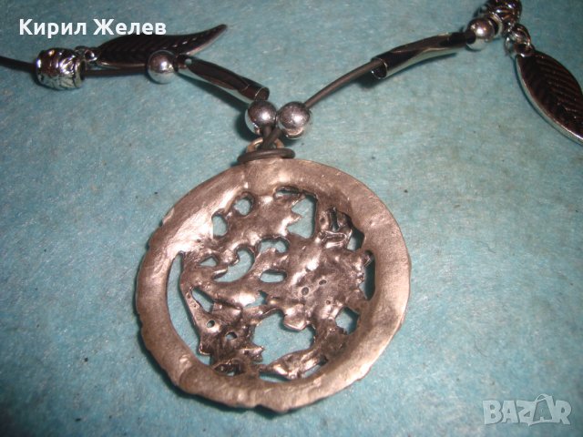 ПОСРЕБРЕН АРТ МЕДАЛЬОН ЦВЕТЕ с ФАСЕТИРАНИ КАМЪЧЕТА АМЕТИСТ 27003, снимка 3 - Колиета, медальони, синджири - 35032339