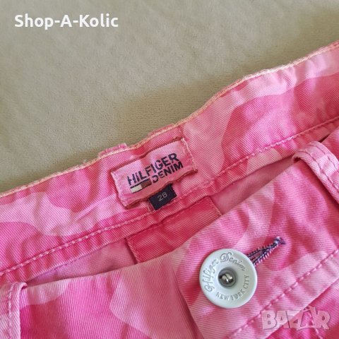 Original Vintage TOMMY HILFIGER Camo Pink Pattern Denim Shorts