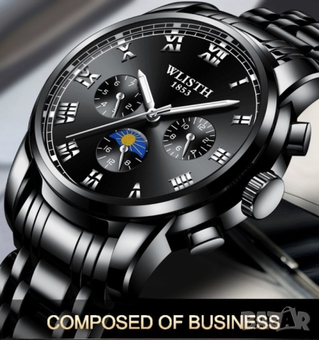 Изискан мъжки бизнес часовник с метален корпус, снимка 6 - Мъжки - 51947697