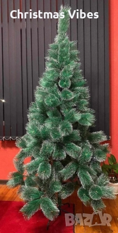 Коледна елха с шишарки и бели, заскрежени връхчета., снимка 7 - Други - 52111918
