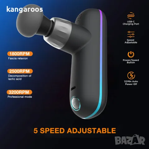 Професионален мини масажен пистолет AresPro TM305, снимка 3 - Масажори - 47686421