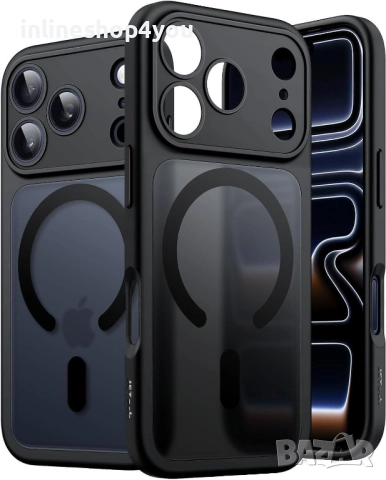 Матов MAGSAFE Кейс за Apple iPhone 17 Pro / Max, снимка 3 - Калъфи, кейсове - 52554217