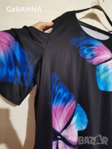 СТРАХОТНА ТУНИКА С ИЗРЯЗАН РЪКАВ 4XL-5XL, снимка 3 - Туники - 51010177