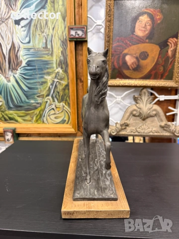 Френска фигура / скулптура на кон / жребец. №7991, снимка 5 - Антикварни и старинни предмети - 53934828