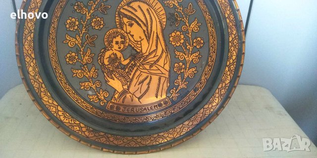 Медна чиния за стена#1, снимка 3 - Други ценни предмети - 42178676