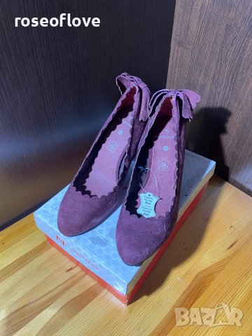 Naf Naf нови дамски велурени обувки с кутия, снимка 3 - Дамски елегантни обувки - 39439210