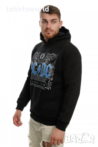 Нов мъжки суичър с дигитален печат AC/DC - Black Ice (син надпис), снимка 7 - Суичъри - 37700060