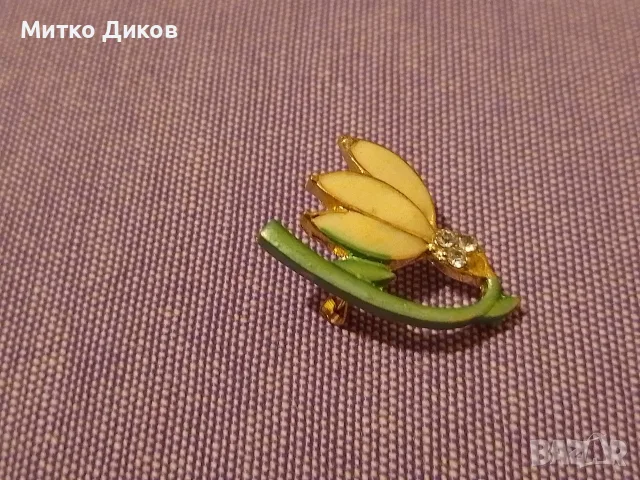 брошка за коса от пера и брошка кокиче, снимка 7 - Аксесоари за коса - 54809727