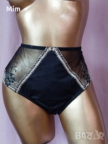 Ulla Popken 2XL Черна еластична бикина странично с дантела , снимка 2 - Бельо - 52702399