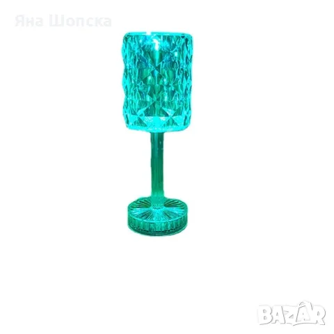 LED RGB кристална настолна лампа – 16 цвята, Touch сензор + дистанционно, снимка 4 - Лед осветление - 55802873