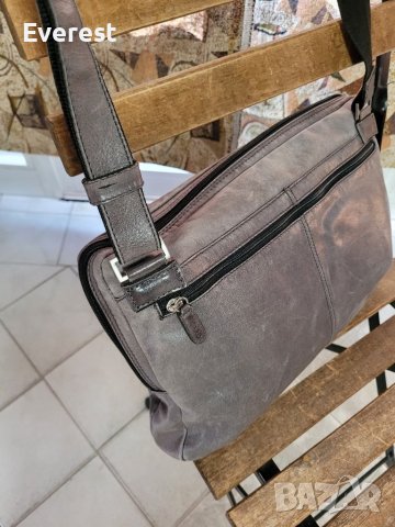 Естествена кожа унисекс чанта PICARD, графитеносива, с три прегради ( 202 $ в интернет сайтове), снимка 11 - Чанти - 37767658
