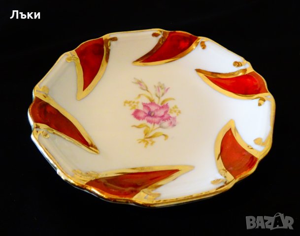 Чиния баварски порцелан,злато,купичка. , снимка 3 - Антикварни и старинни предмети - 30248045