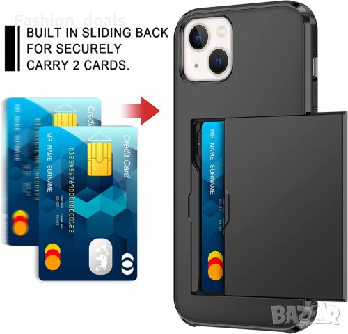 Нов защитен калъф кейс гръб за iPhone 14 Айфон с Поставка за карта, снимка 3 - Калъфи, кейсове - 38307474
