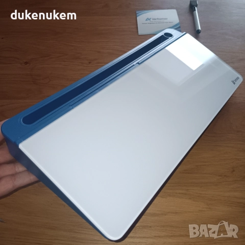 Стъклена дъска за бюро с органайзер, отделения и стойка за телефон/таблет, снимка 9 - Бюра - 52652095