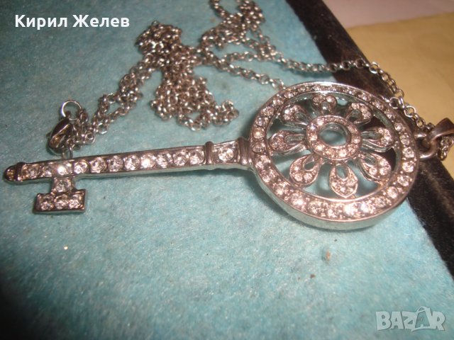 ПОСРЕБРЕНО КЛЮЧЕ - АРТ ПЕНДАНТ МЕДАЛЬОН ИНКРУСТИРАНО с ФАСЕТИРАНИ СКЪПОЦЕННИ КРИСТАЛИ 25169, снимка 11 - Колиета, медальони, синджири - 35363863