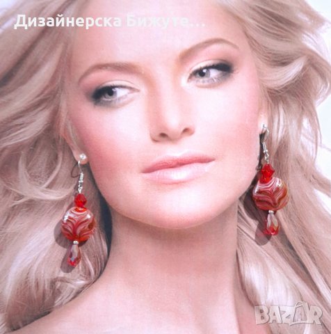 Прекрасен комплект бижута обеци и колие с червени Корали, кристали и ръчно изработени Мурано мъниста, снимка 14 - Бижутерийни комплекти - 42923968