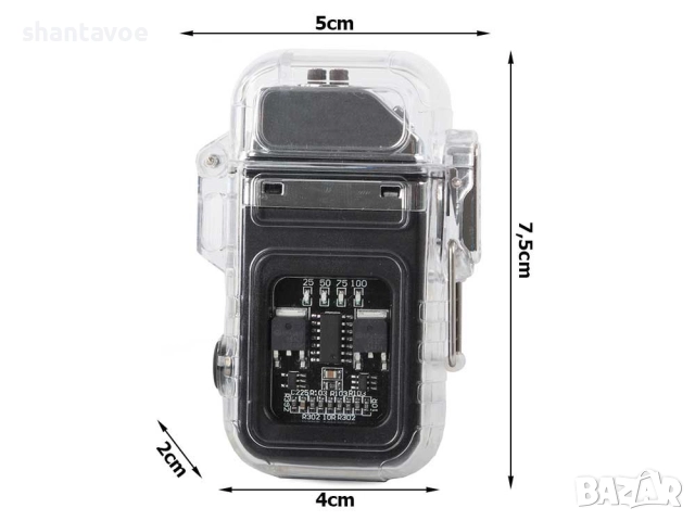 Плазмена водоустойчива запалка с фенер и USB, снимка 9 - Подаръци за мъже - 49369923