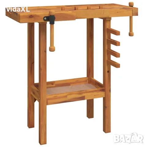 vidaXL Работна маса с менгемета, 92x48x83 см, акация масив（SKU: 153319）
