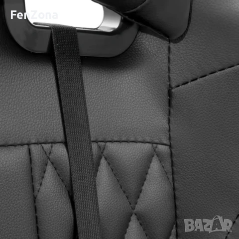 Геймърски стол с прибираща се подложка за крака и функция за масаж - черен, снимка 12 - Столове - 54096593