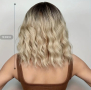 Руса - омбре перука на вълни, снимка 3