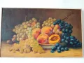 Художник Сергей Петров 1918-2006  стара картина старинна картина  натюрморт с плодове , снимка 4