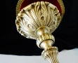 Бронзов свещник,троен свещник,барок 2.8 кг., снимка 8